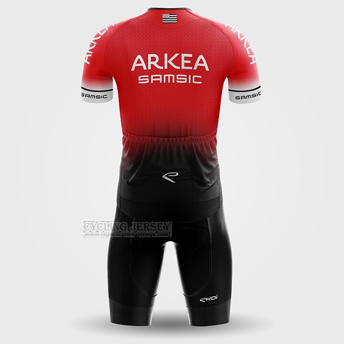 2022 Cycling Jersey Arkea Samsic Red Black Short Sleeve and Bib Short